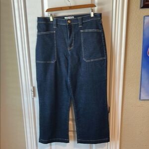 Daze Denim Dark Blue cropped Denim Jeans preppy academia varsity tailgate fall